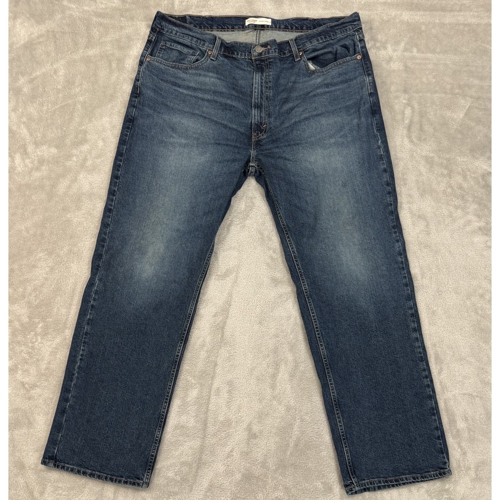 Levi Strauss Signature Jeans Mens 40x32 Blue Relaxed Straight Whiskered Workwear